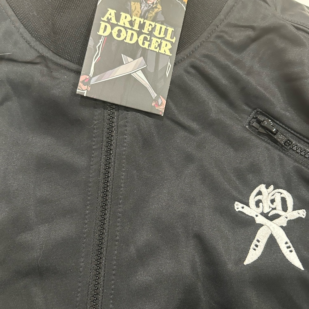 NWT Mens XXL Black Bomber Jacket Artful Dodger - Picture 11 of 12